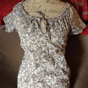 XS Old Navy Boho Elastic Crop Top Floral EUC Sheer